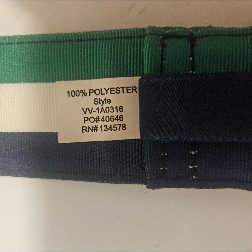 VINEYARD VINES Martha's Vineyard D-Ring Navy White Green Stripe | SZ M - Picture 8 of 8